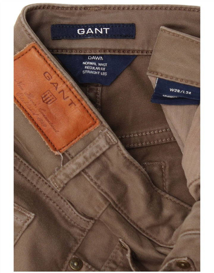 GANT Damen Dawn Straight Regular Fit Chinohose W28 L29 Braune Baumwolle