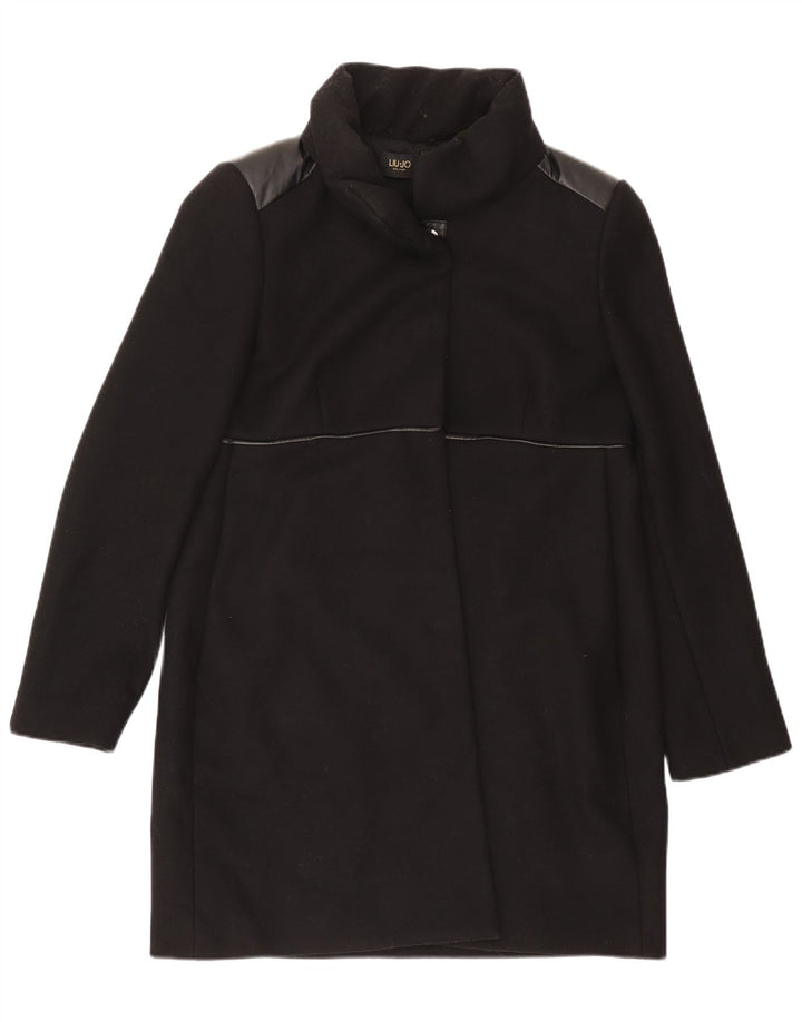 Liu Jo Damen Mantel IT 48 XL Schwarze Wolle