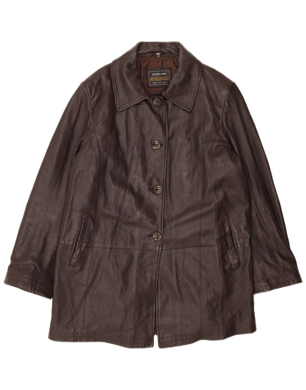 MICHELANGELO Damen Ledermantel IT 46 Großes braunes Leder