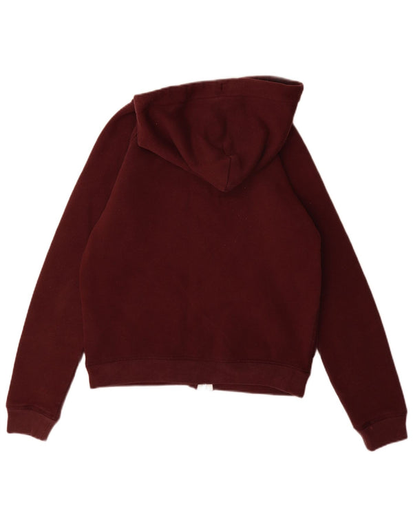 Jack Wills Damen-Kapuzenpullover mit Reißverschluss, Gr. 8, Burgunderrot, Baumwolle