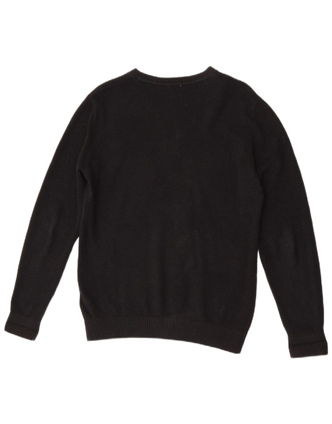 Gap Herren-Pullover mit Rundhalsausschnitt, Größe S, schwarze Baumwolle