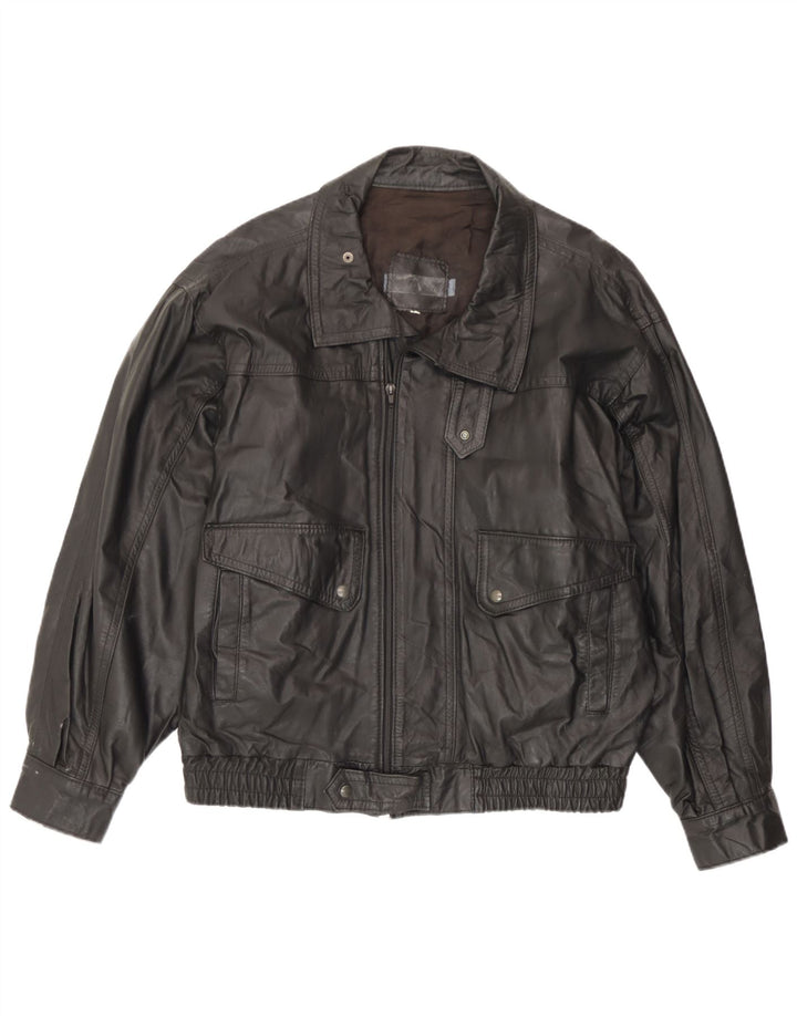Vintage Herren Lederjacke UK 42 XL Schwarz
