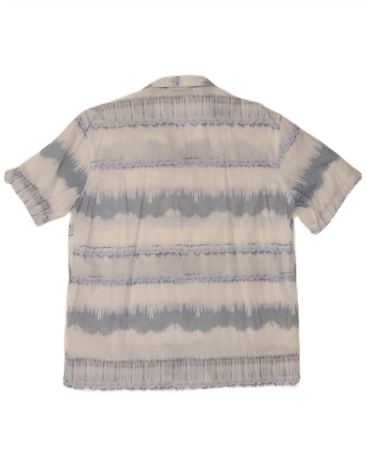 ZARA Herren Kurzarmhemd XL blau gestreift aus Baumwolle