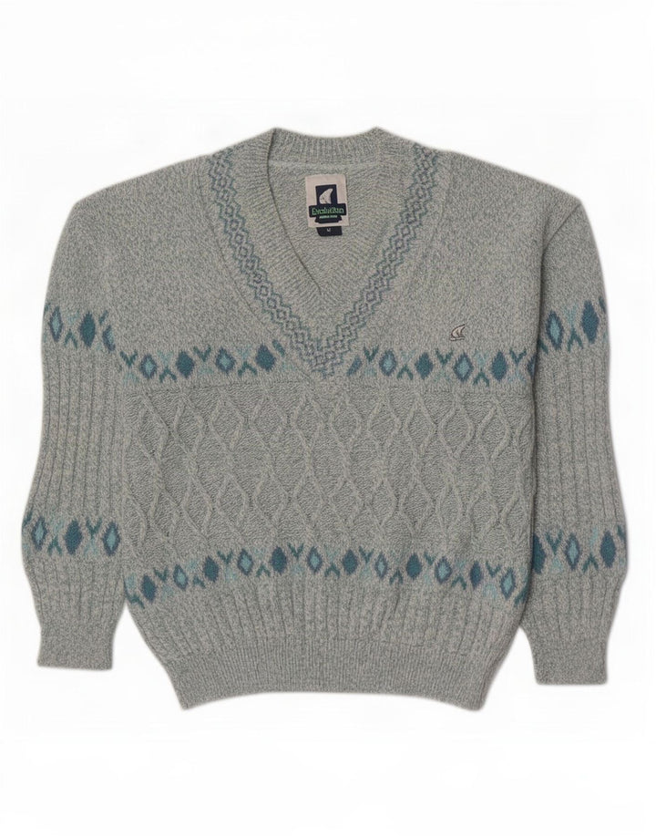 North Pole Herren Evolution Pullover mit V-Ausschnitt Mittelblau Geometrisch