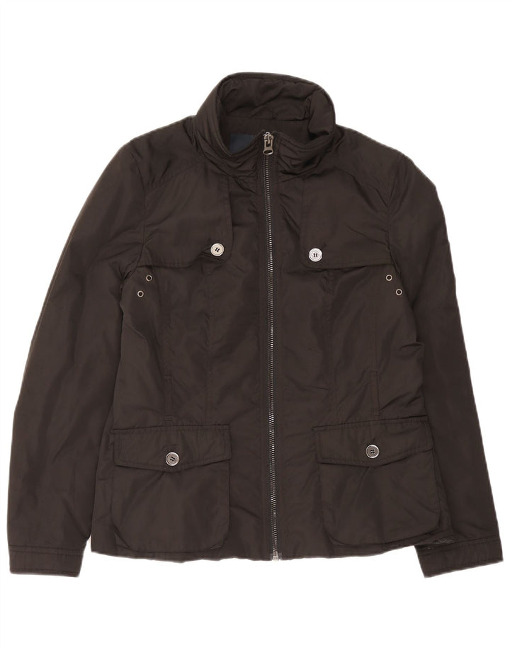 Zara Damen Utility-Jacke UK 16 Large Schwarz Polyester
