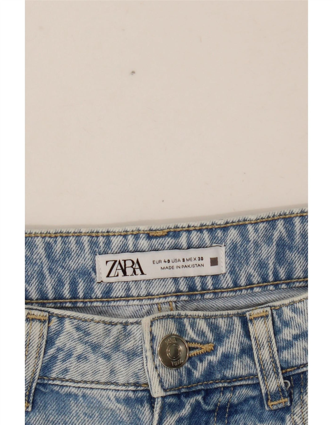 ZARA Damen Jeansshorts EU 40 Medium W30 Blau