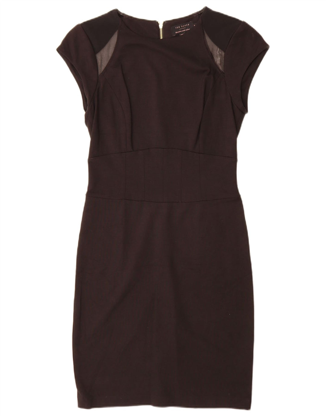 Ted Baker Damen-Etuikleid, Größe 2, S, schwarze Farbblock-Viskose