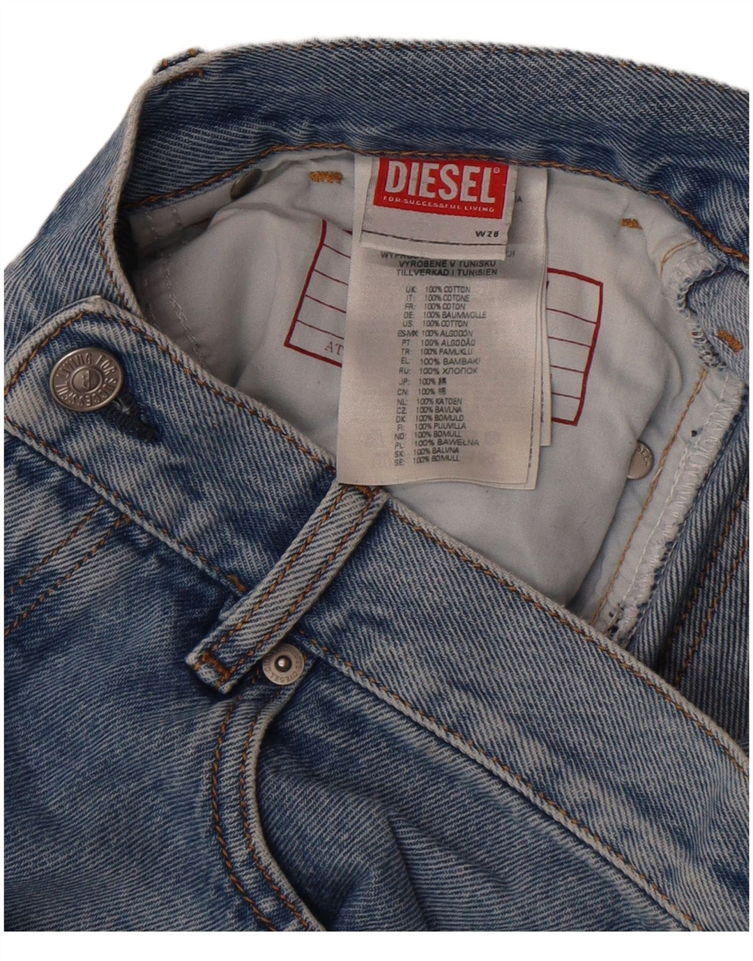 Diesel Herren Slim Jeans W28 L32 Blaue Baumwolle