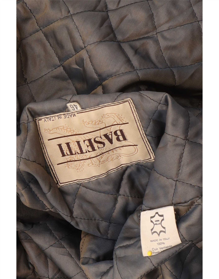 Basetti Damen Lederjacke mit Kapuze IT 46 Large Schwarz