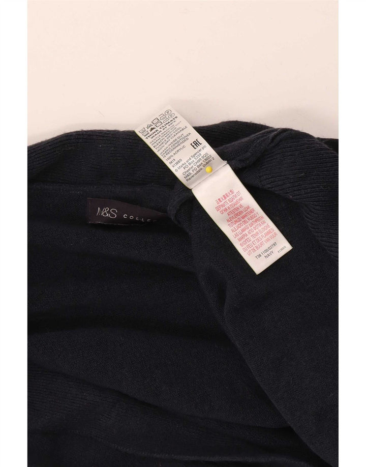 Marks & Spencer Damen-Strickjacke, offen, klein, Marineblau, Acryl