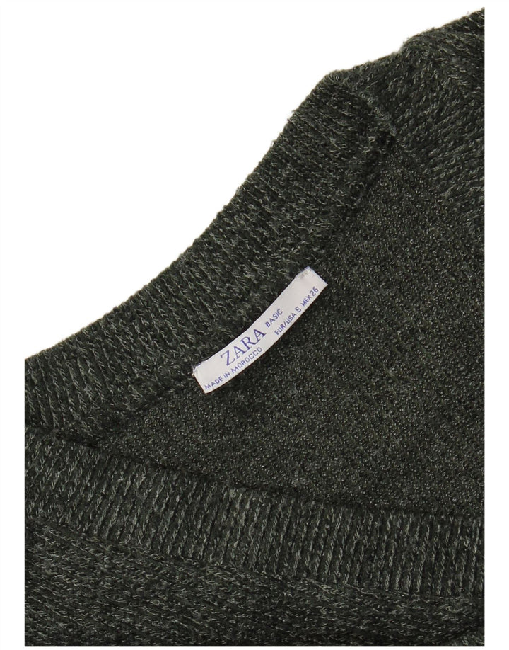 Zara Damen-Pullover mit V-Ausschnitt, Gr. 10, Größe S, Grau