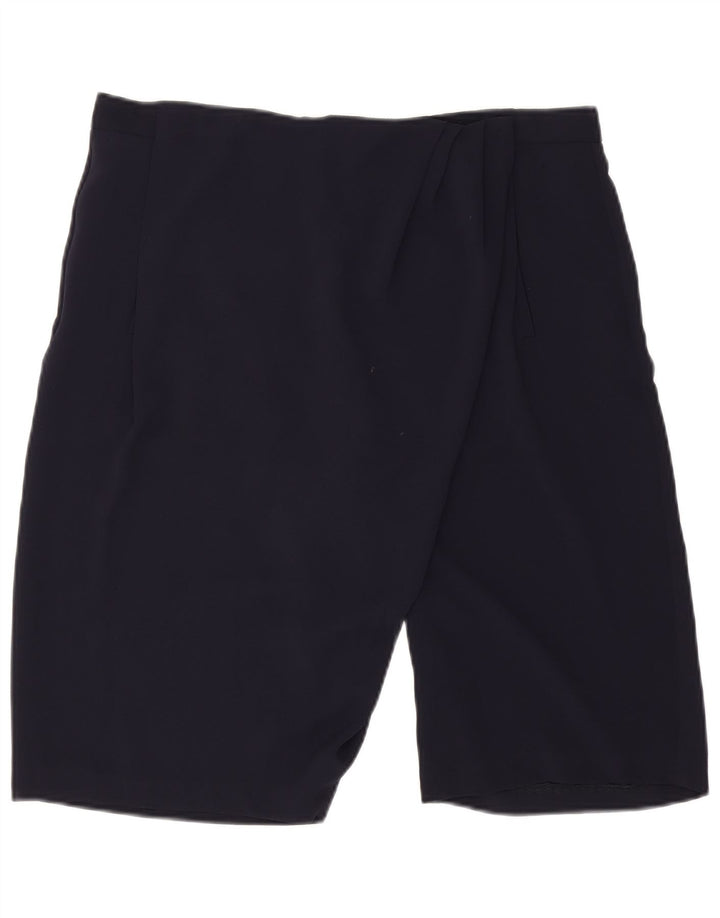 Zara Damen Chino-Shorts, Größe L, W32, Marineblau, Polyester
