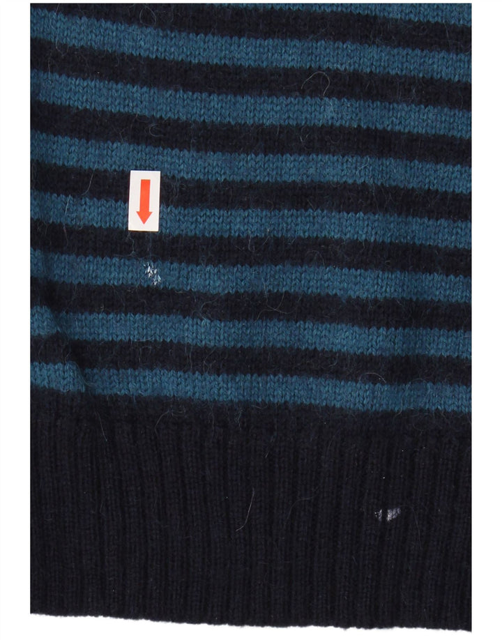 JACK WILLS Herren-Pullover mit Rundhalsausschnitt, klein, marineblau, gestreift, Wolle