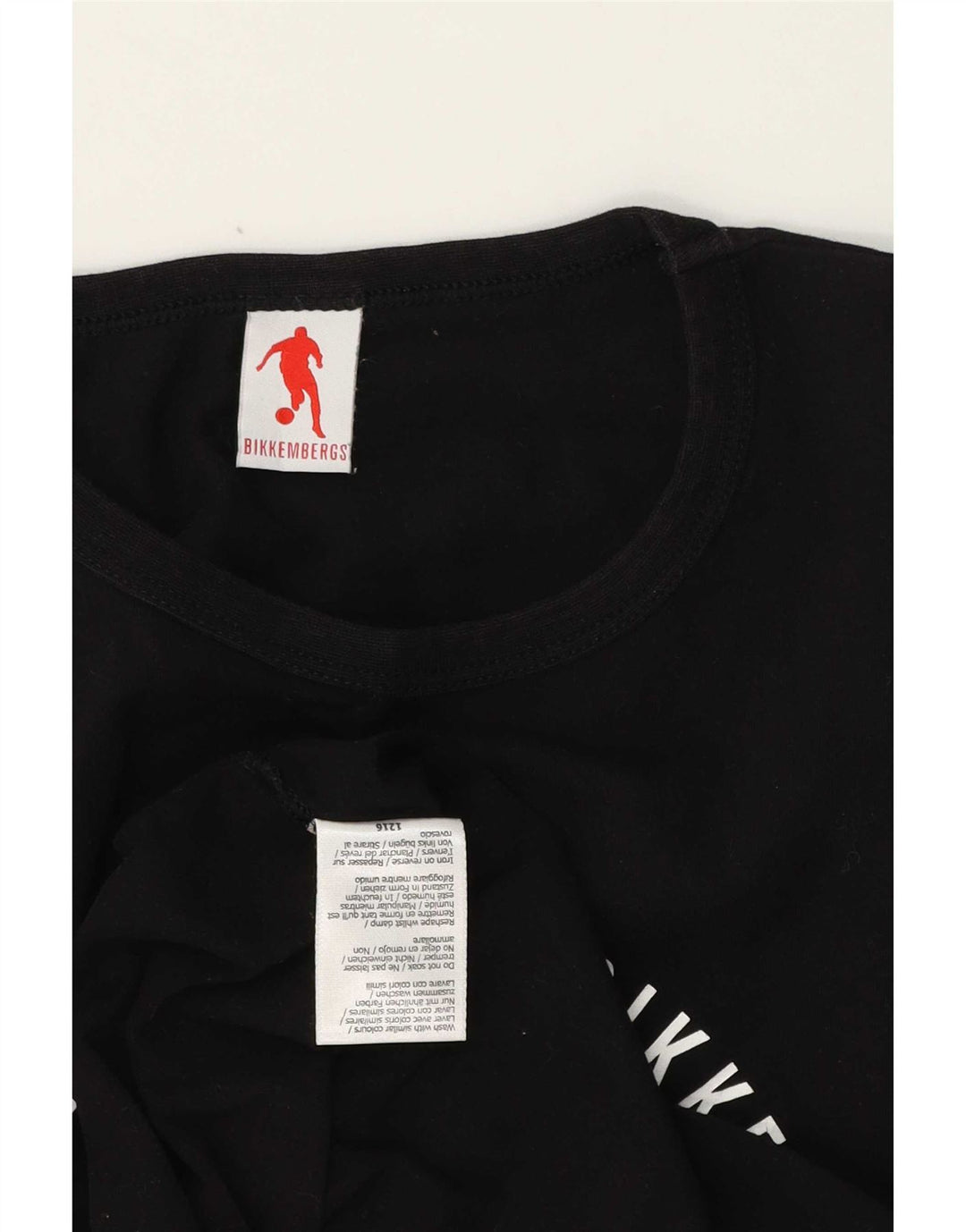 Bikkembergs Herren-T-Shirt mit Grafik, Größe S, schwarze Baumwolle