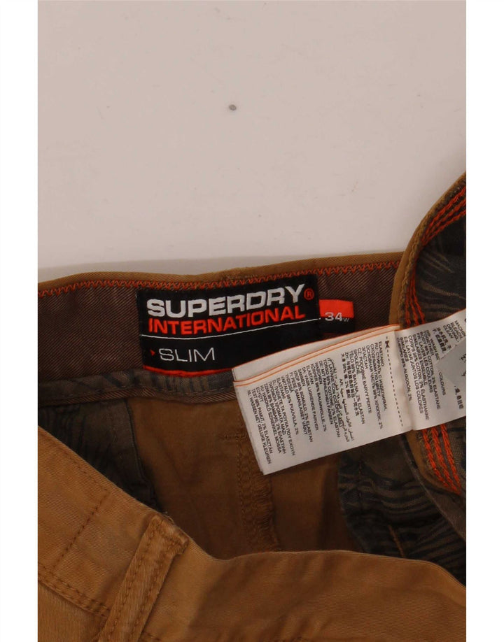 Superdry Herren Slim Chino Shorts W34 Large Beige Baumwolle