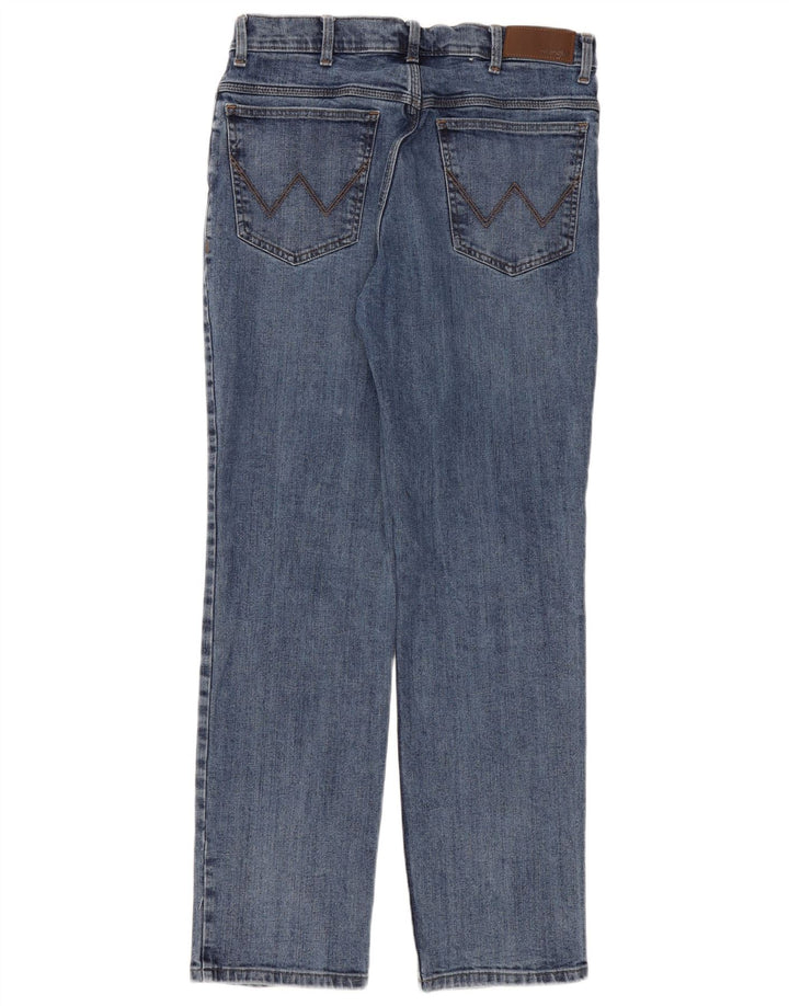 Wrangler Herren Straight Jeans W34 L32 Blaue Baumwolle