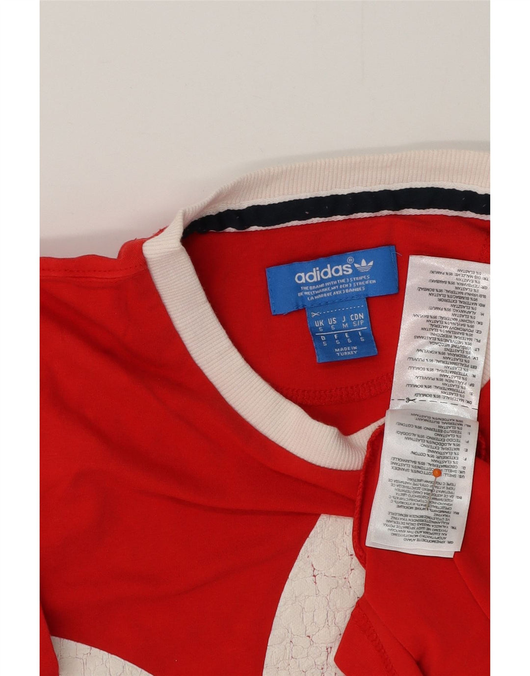 ADIDAS Herren Grafik T-Shirt Top Small Rot Baumwolle