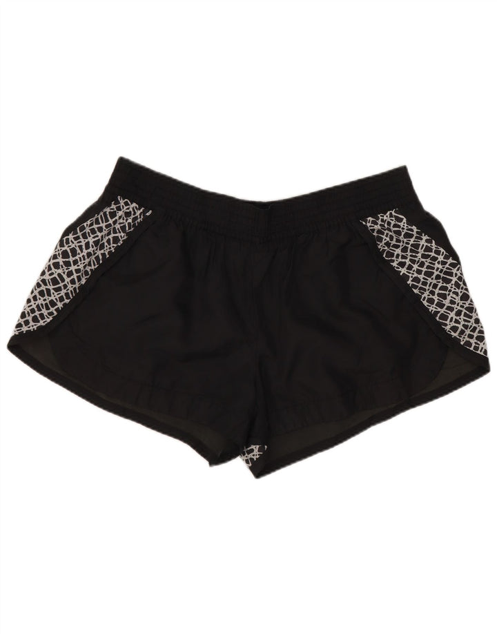 NIKE Damen Sportshorts UK 14 Großes schwarzes geometrisches Polyester