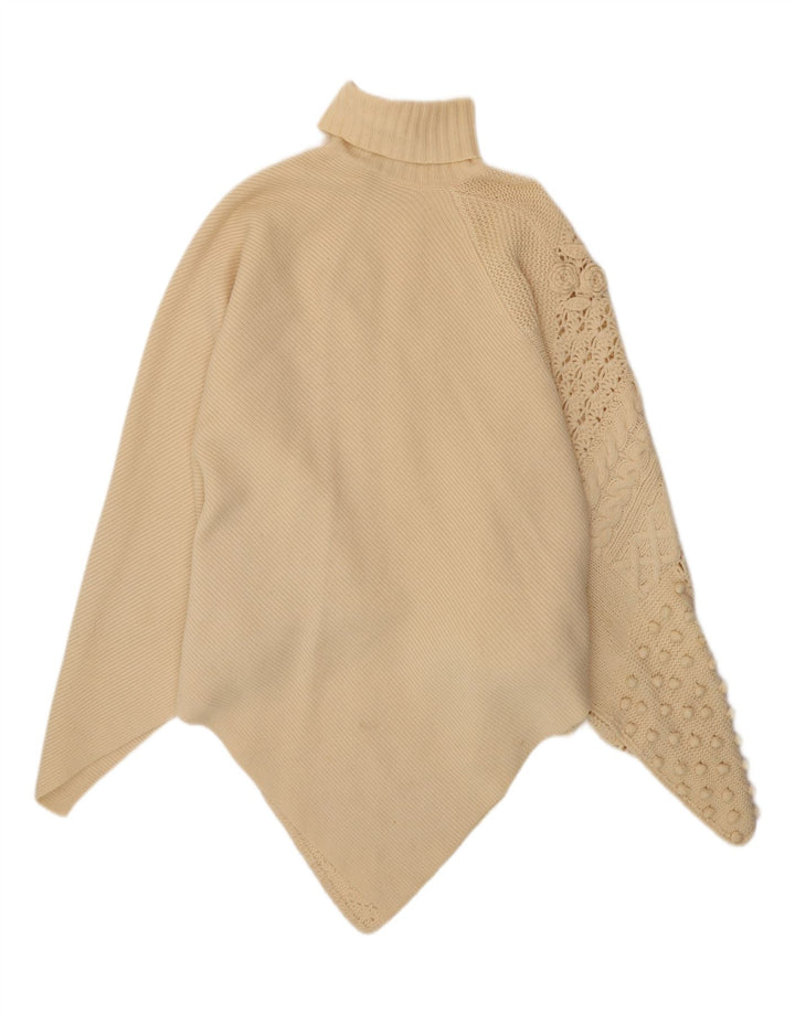 MARINA RINALDI Womens Asymmetric Poncho Jumper UK 14 Medium Beige