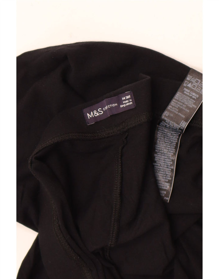MARKS & SPENCER Damen-Leggings, UK 14, Größe L, schwarze Baumwolle