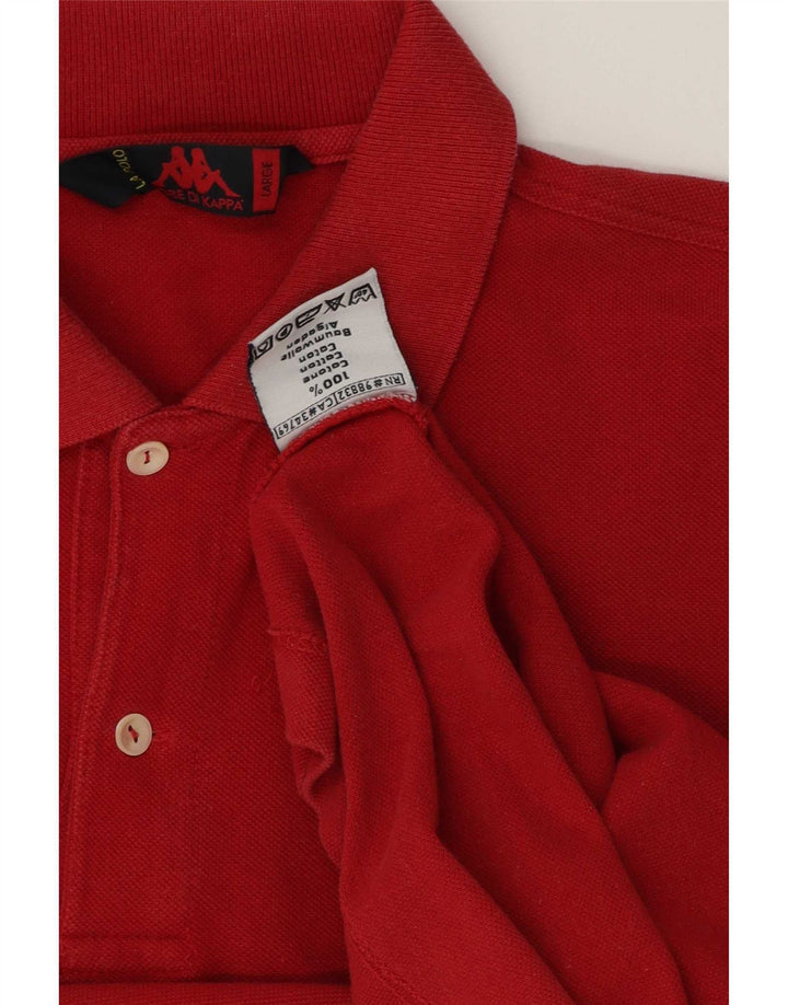 Kappa Herren-Poloshirt, große rote Baumwolle