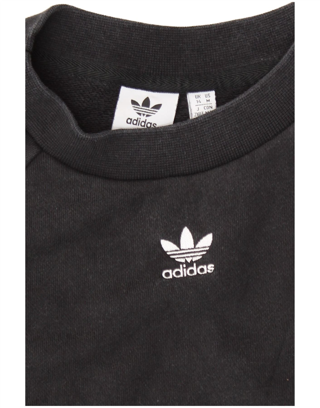 Adidas Damen Sweatshirt Pullover UK 14 Medium Schwarz Baumwolle