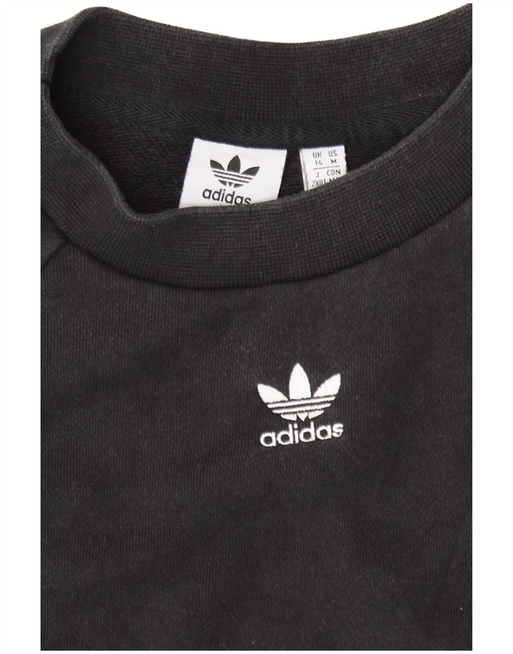 Adidas Damen Sweatshirt Pullover UK 14 Medium Schwarz Baumwolle