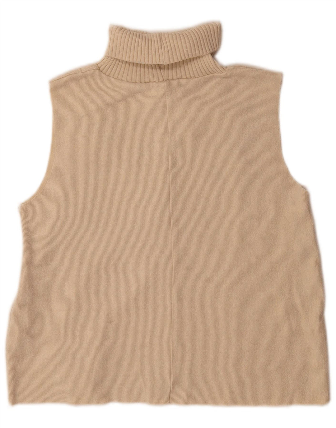 Zara Damen Weste Tank Top UK 10 Small Beige Polyester