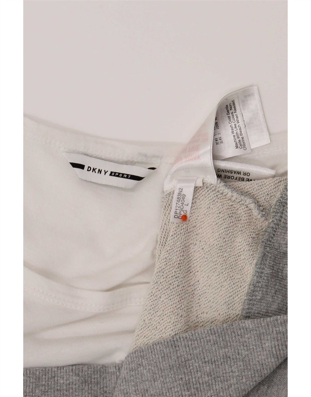 Dkny Womens Longline Sweatshirt Pullover UK 16 Large Grau Farbblock