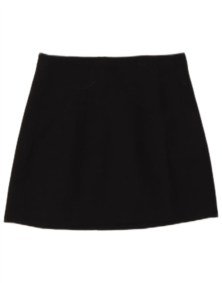 Zara Damen Minirock Small W26 Schwarz Polyester