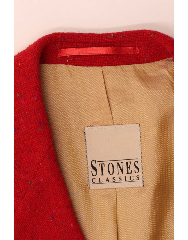 Vintage Herren-Blazer mit 3 Knöpfen, Gr. 40, groß, rot gefleckt