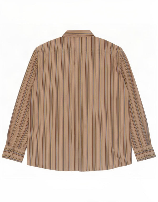 Fat Face Herrenhemd 2XL Beige gestreifte Baumwolle