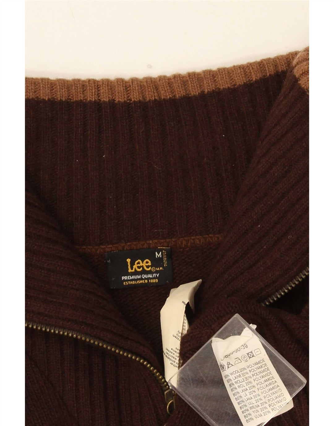 Lee Herren-Cardigan mit Grafik, mittelbraune Wolle