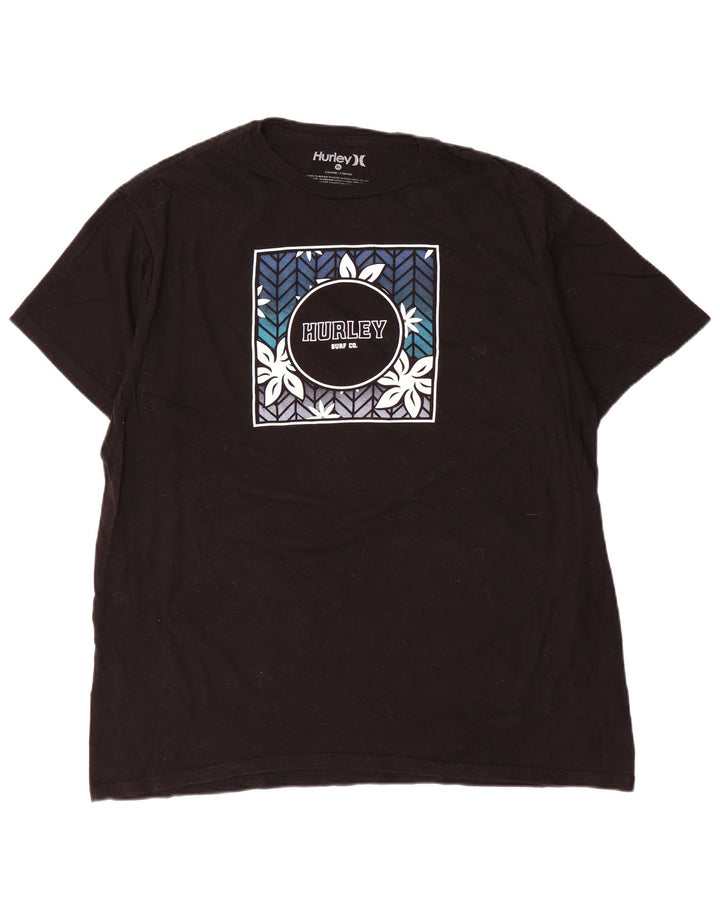Hurley Herren Grafik-T-Shirt-Oberteil XL Schwarz