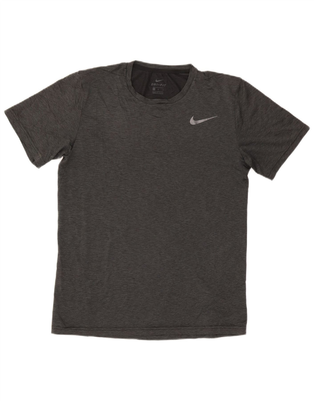 Nike Herren Dri Fit T-Shirt-Oberteil aus mittelgrau meliertem Polyester