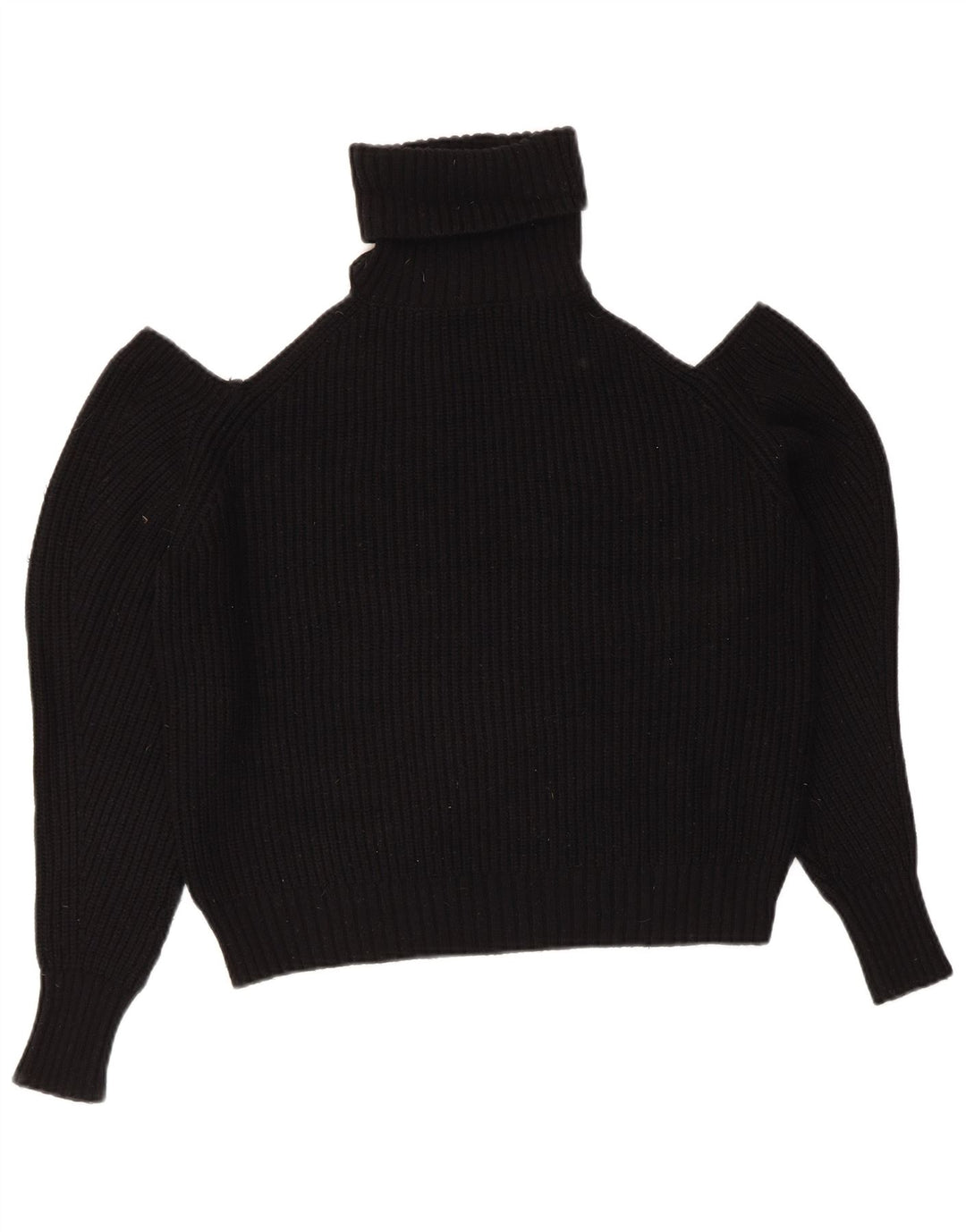 Zara Damen Crop Oversized Rollkragenpullover Pullover UK 10 Small Schwarz