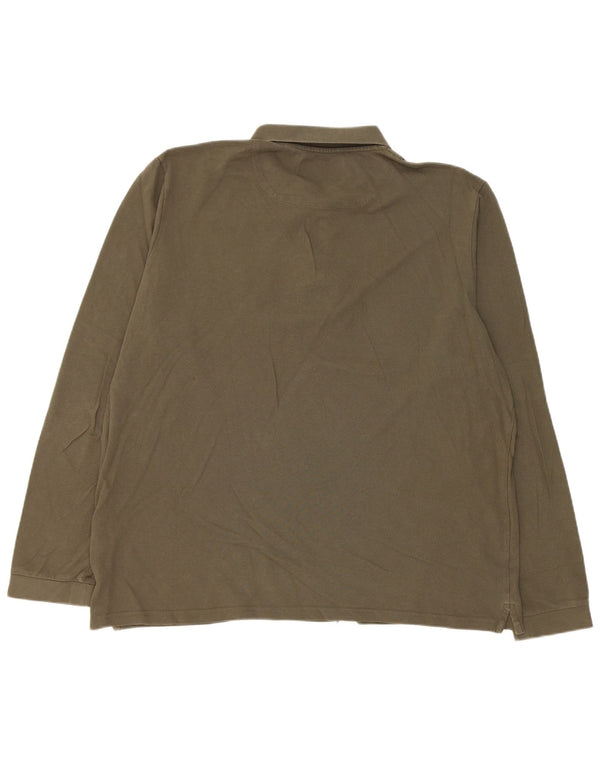 Lyle & Scott Herren Langarm-Poloshirt 2XL Khaki Baumwolle