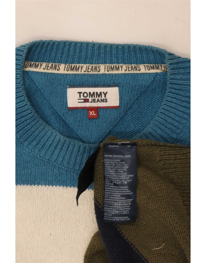 Tommy Hilfiger Herren-Pullover mit Rundhalsausschnitt, XL, mehrfarbig gestreift
