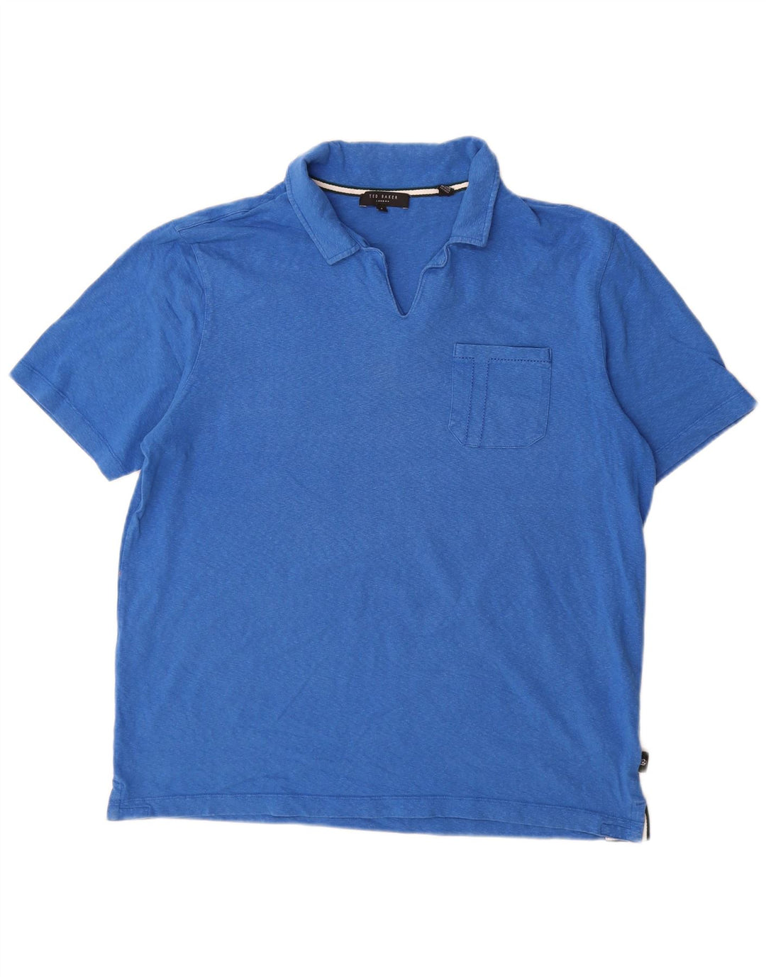 Ted Baker Herren-Poloshirt, Größe 4, groß, blaue Baumwolle