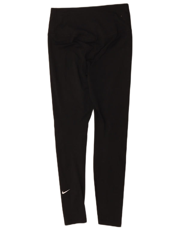 Nike Damen Leggings UK 12 Medium Schwarz Polyester