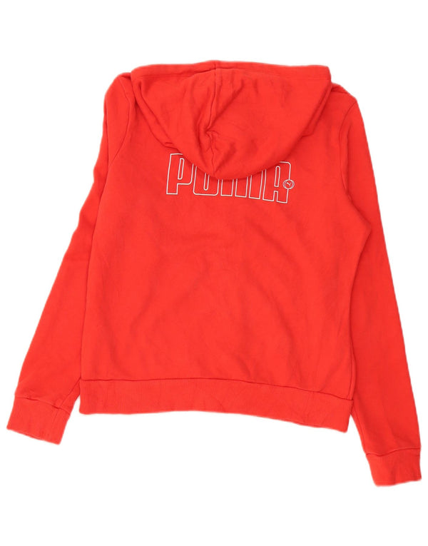 Puma Womens Graphic Zip Hoodie Pullover UK 12 Mittelrote Baumwolle