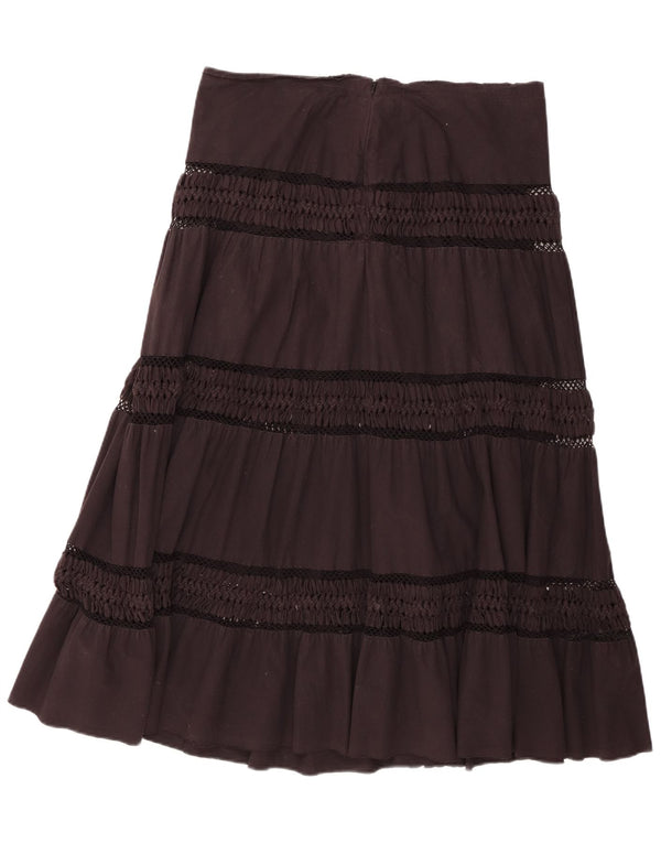 Nicole Farhi Damen-Stufenrock UK 16 Large W34 Schwarze Baumwolle