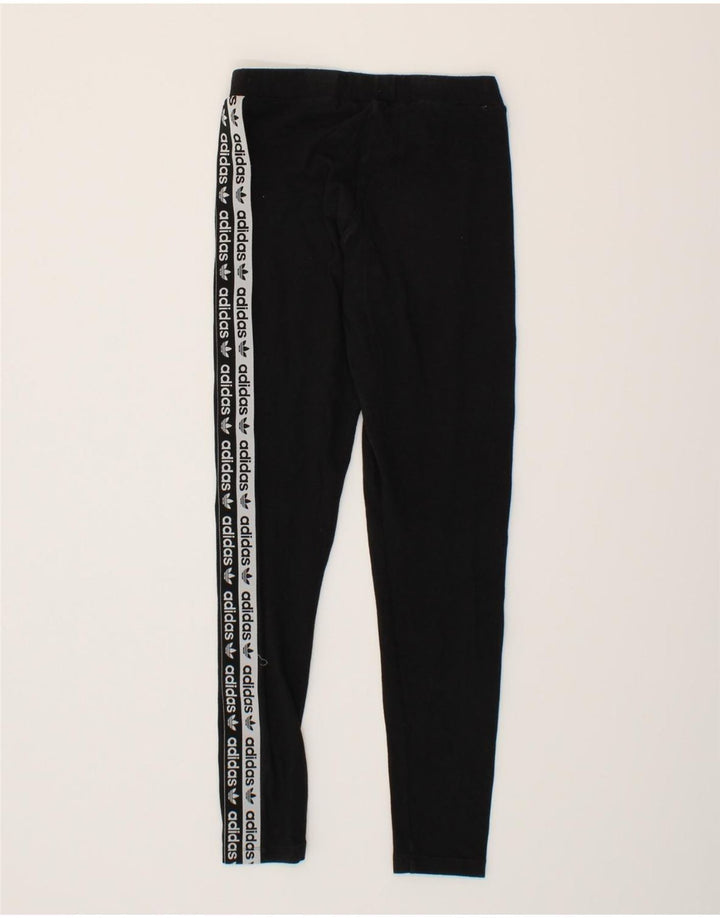 ADIDAS Womens Graphic Leggings UK 10 Small Black Cotton Vintage Adidas and Second-Hand Adidas from Messina Hembry 