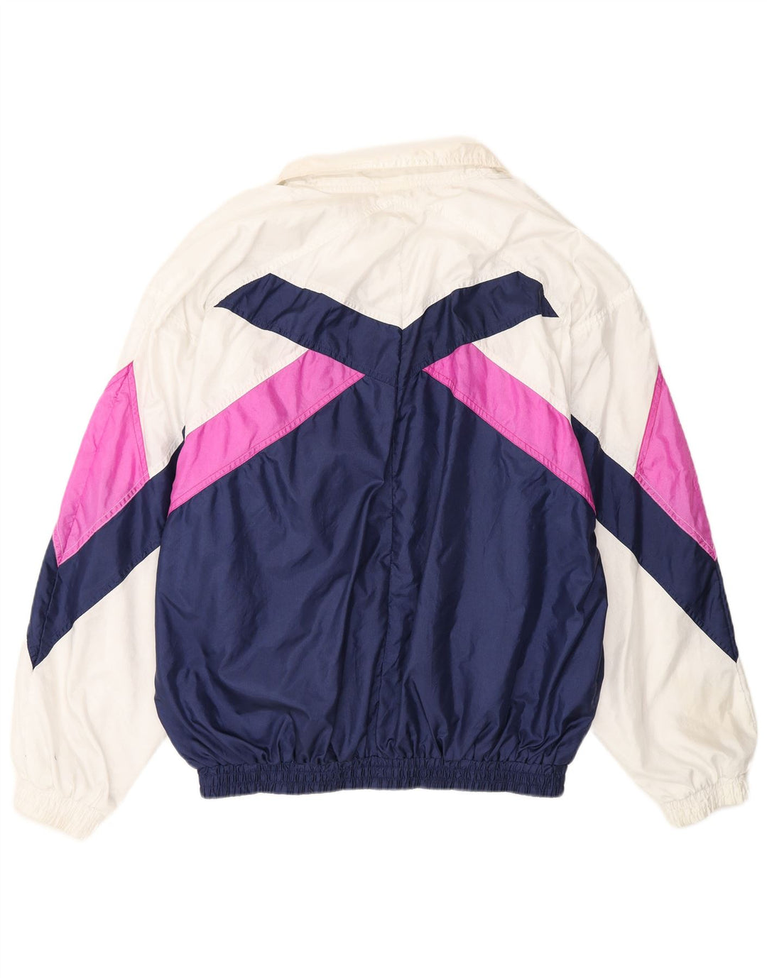 Vintage Herren-Trainingsanzug-Oberteil, große, mehrfarbige Colourblock-Polyamidjacke
