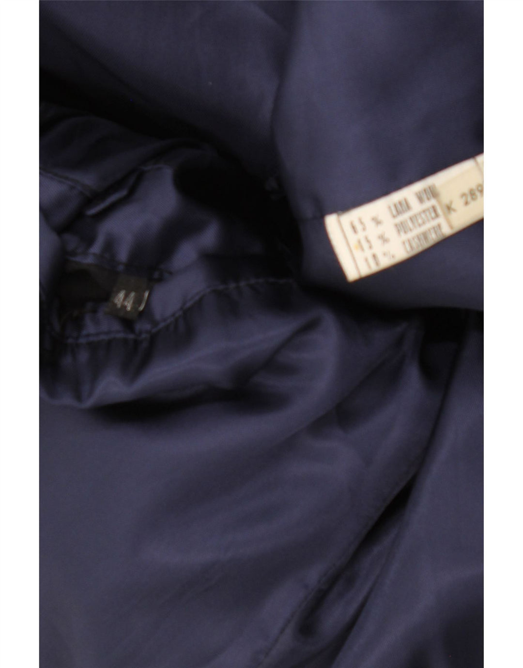 VINTAGE Herrenmantel UK 44 2XL Marineblaue Wolle