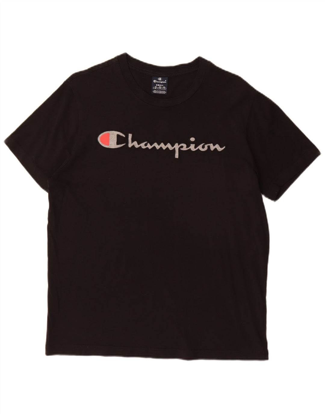 CHAMPION Herren-T-Shirt mit Grafik, Größe S, schwarze Baumwolle