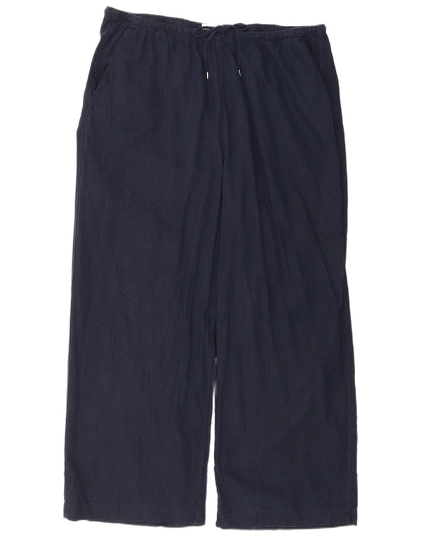 Marks & Spencer Damen-Chinohose mit weitem Bein, UK 22, 3XL, W44, L30, Marineblau