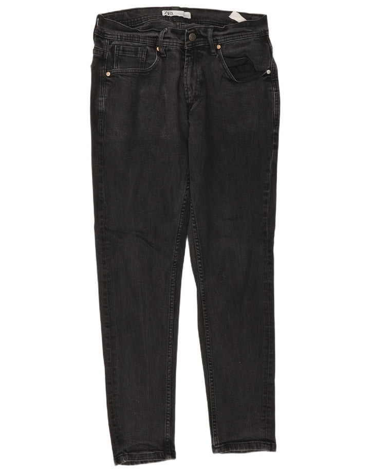Zara Herren Slim Jeans EU 44 Large W34 L30 Graue Baumwolle