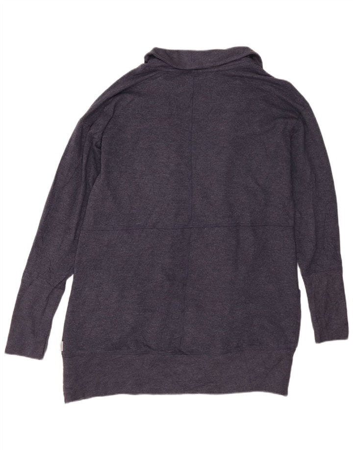 EDDIE BAUER Damen Longline Open Cardigan Pullover UK 14 Mittel Marineblau
