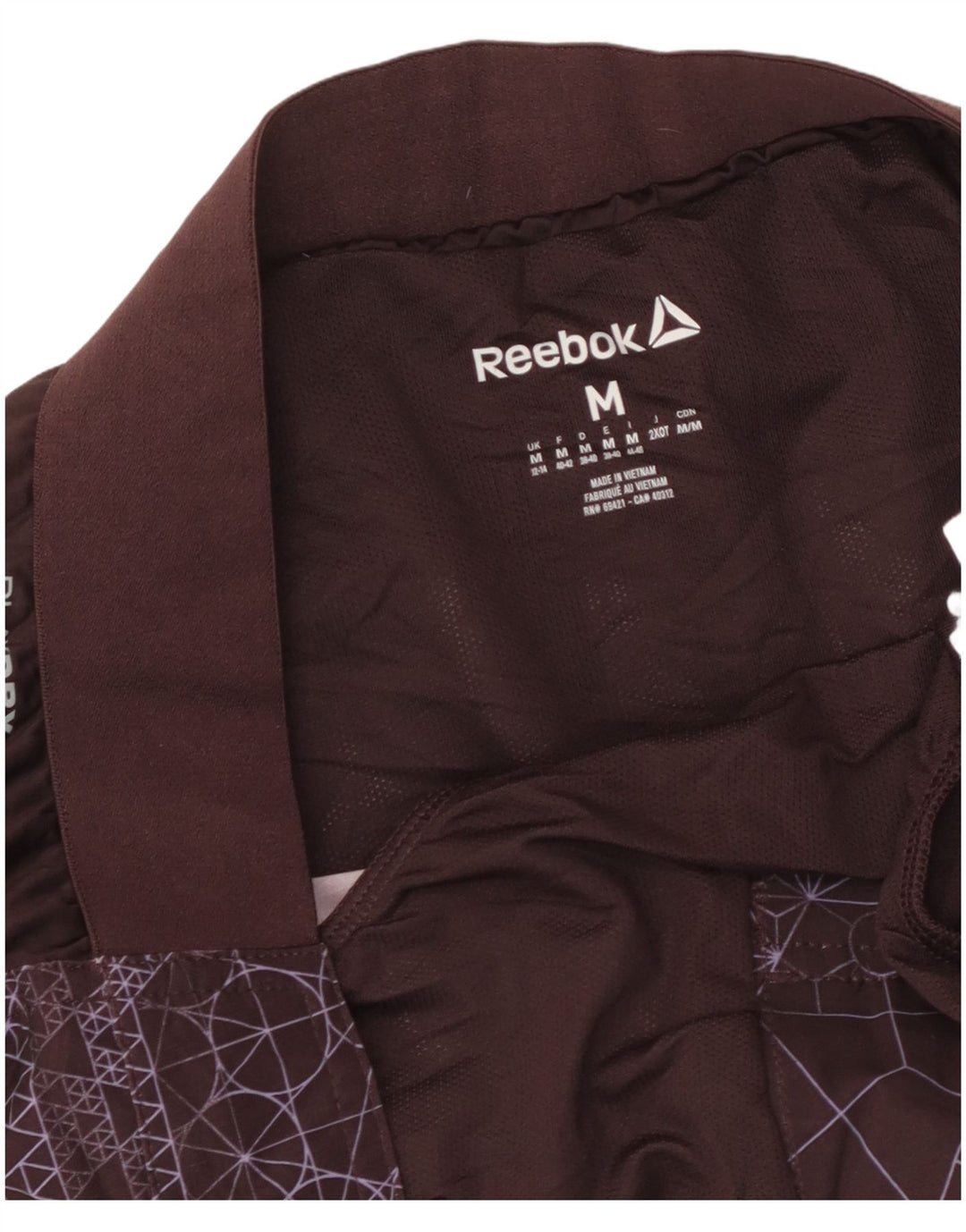 REEBOK Badeshorts mit Grafik für Damen UK 12/14 Mittelbraun Geometrisch
